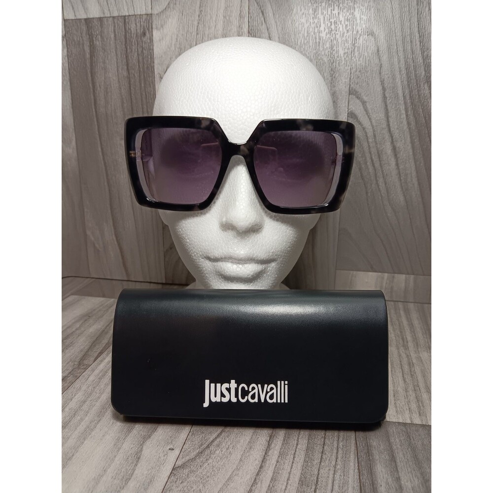 Just Cavalli Unisex Square/Rectangle Shiny Grey Havana Fashion Free US Shipping!